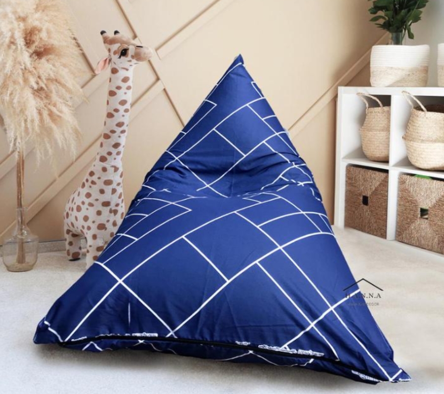 Bean Bag Triangle Katun Navy Pajero