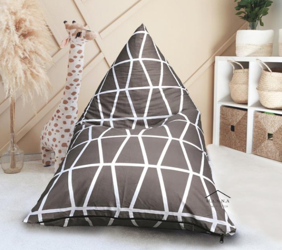 Bean Bag Triangle Katun Prismatik Brown