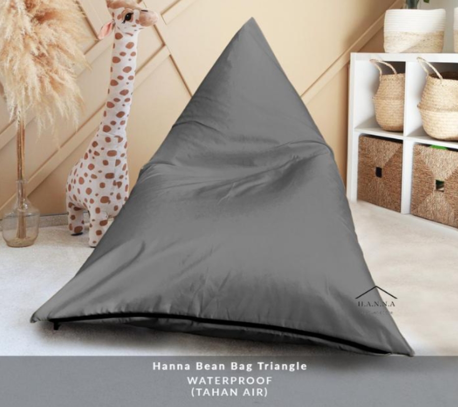 Bean Bag Triangle Waterproof Abu-abu